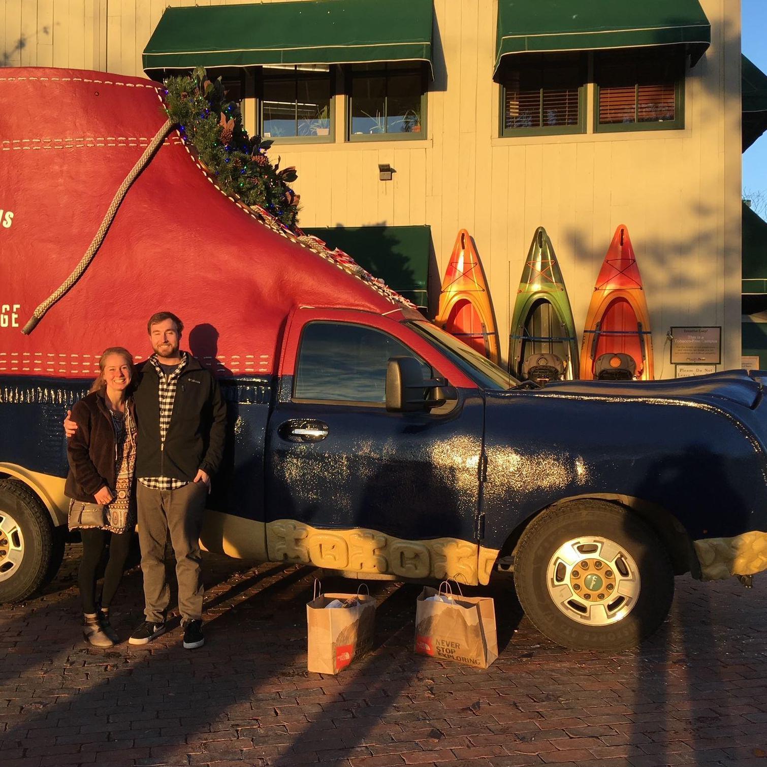 The first photo we actually took together (knowingly) in Freeport, ME at LL BEan