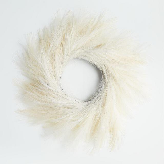 White Pampas Grass Wreath