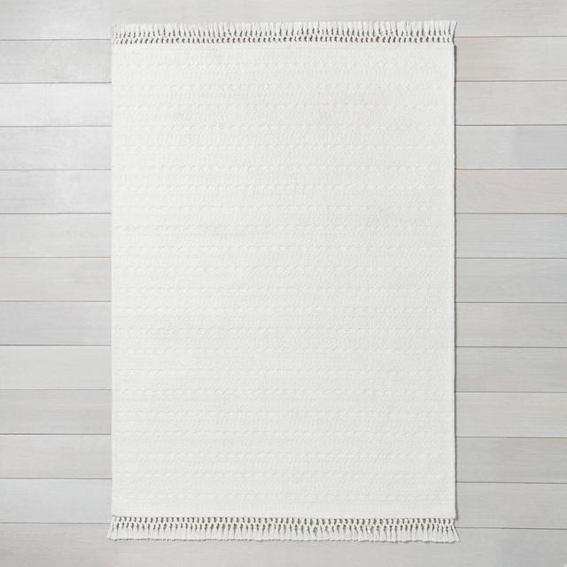 5' x 7' Patterned Stripe Area Rug Sour Cream - Hearth & Hand™ with Magnolia