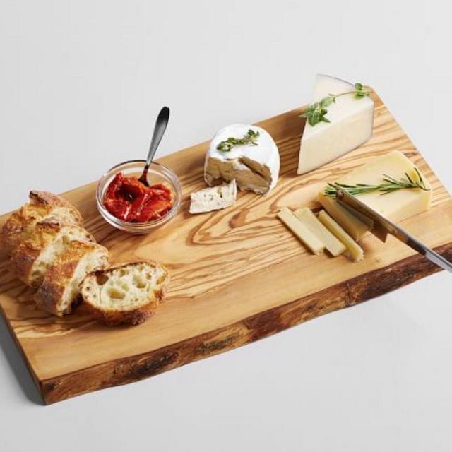 Pottery Barn Olive Wood Rustic Edge Cheese Board