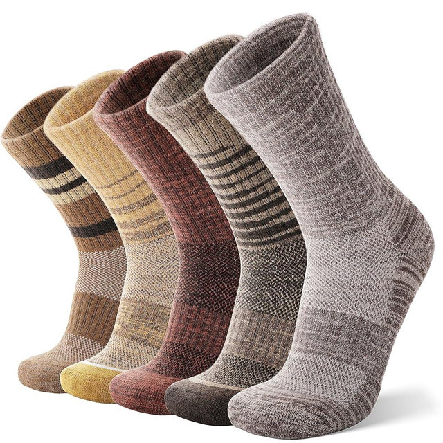 ANTSANG Merino Wool Hiking Socks for Men & Women 5 Pairs Thermal Warm Winter Thick Cushion Moisture Wicking Crew Boot Socks