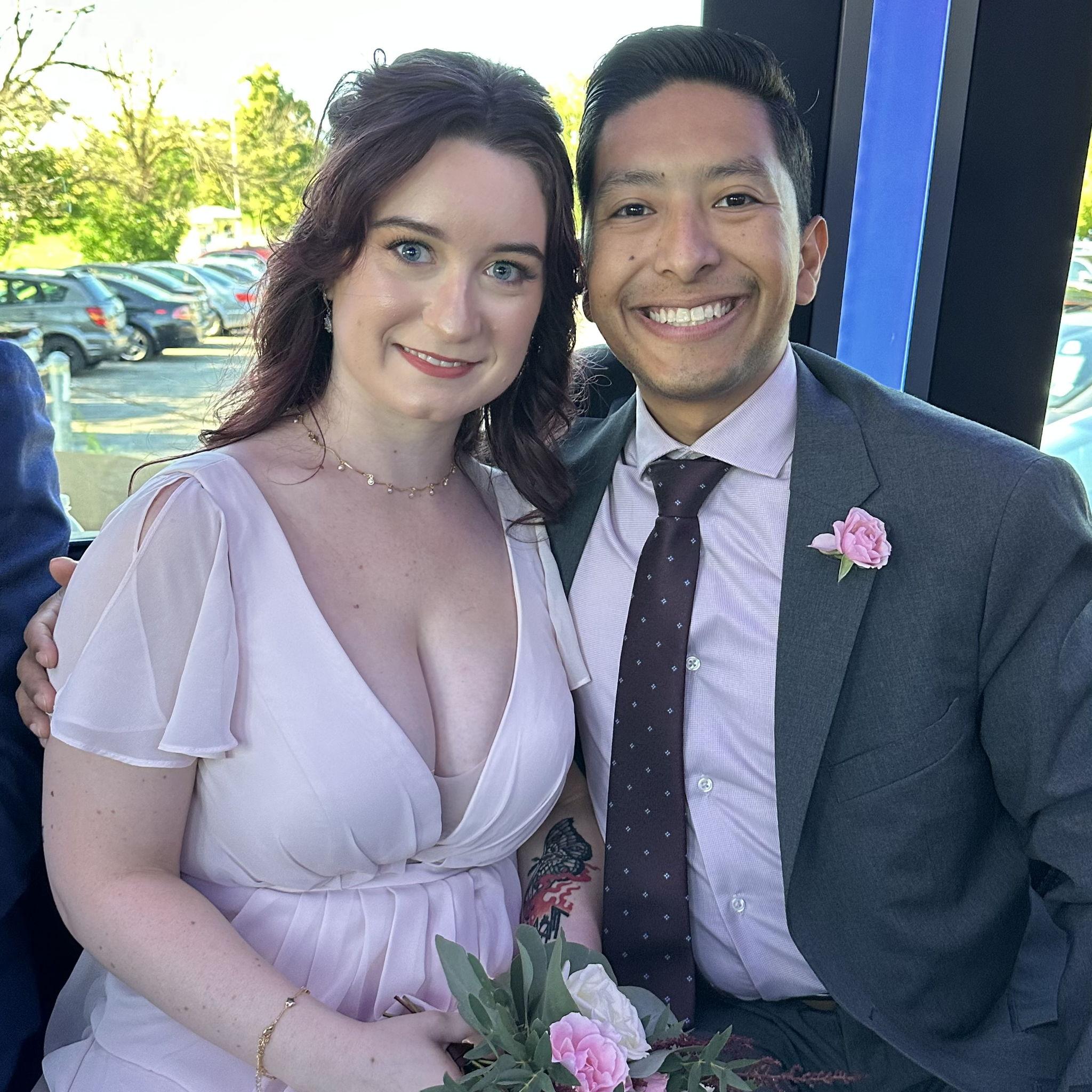 Cheesing before taking photos for Cassie and Jack's wedding!!