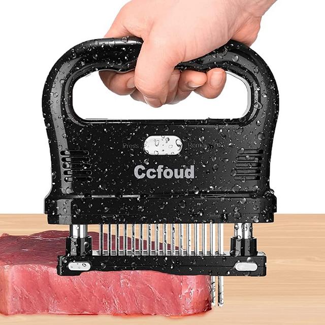 Ccfoud Meat Tenderizer Large, 48 Stainless Steel Ultra Sharp Needle Blade Tenderizer for Tenderizing Steak,Beef with Cleaning Brush,Durable Baking Kitchen Accessories,Easy To Use & Clean