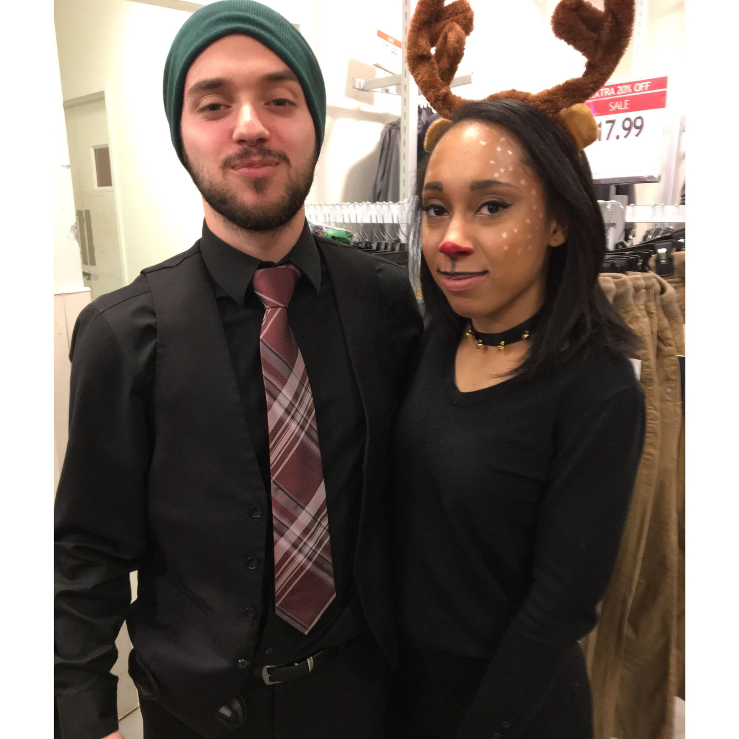 Our very first photo together! Taken during the holidays while we were trying to be festive for the kids in Macy’s Children’s Department.