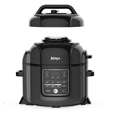Ninja OP401 Foodi 8-Quart Pressure, Steamer, Air Fryer All-in-One Multi-Cooker, Black/Gray