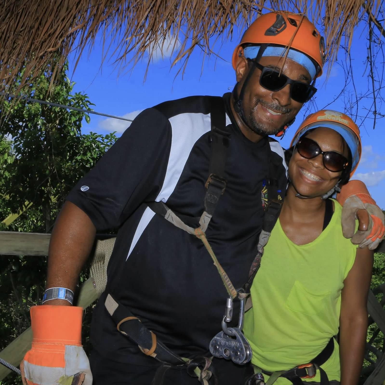 Ziplining for the first time together