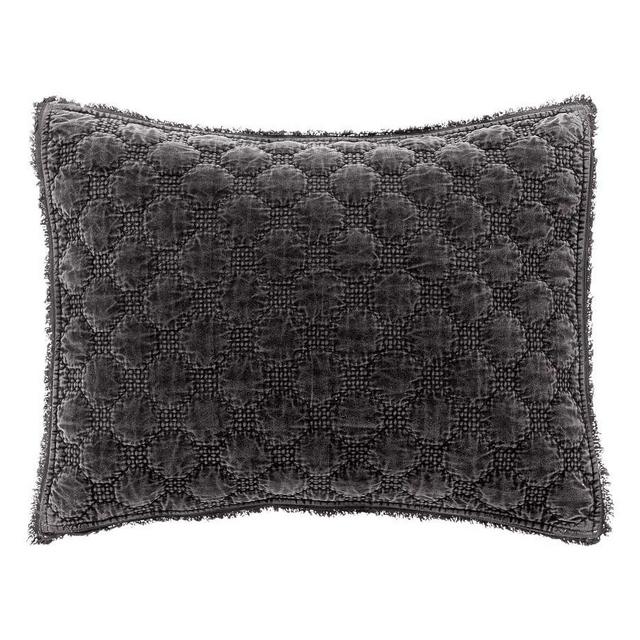Gray Velvet Lattice Standard Shams, Set of 2