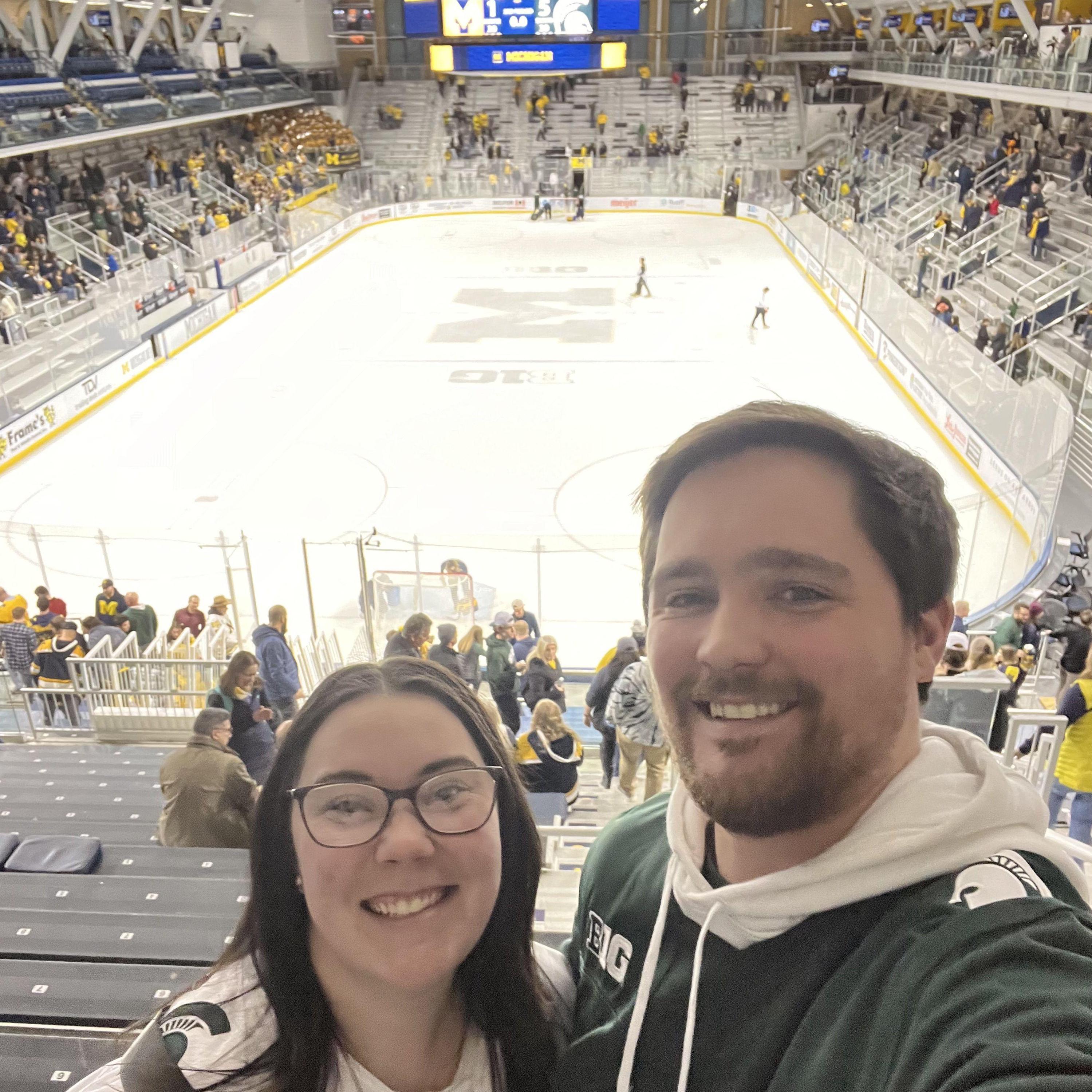 Traveled to see the Spartan hockey team beat Michigan at Yost Ice Arena.
