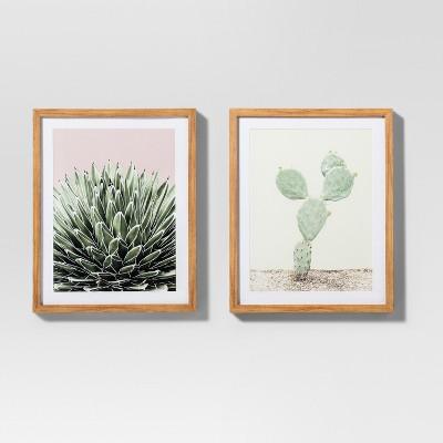 Framed Cactus Wall Print 2pk White/Green 20"x16" - Project 62™