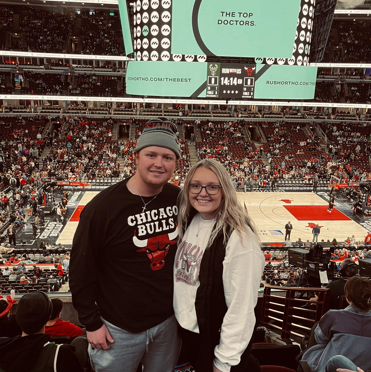 Bulls game in Chicago, they won in overtime!!