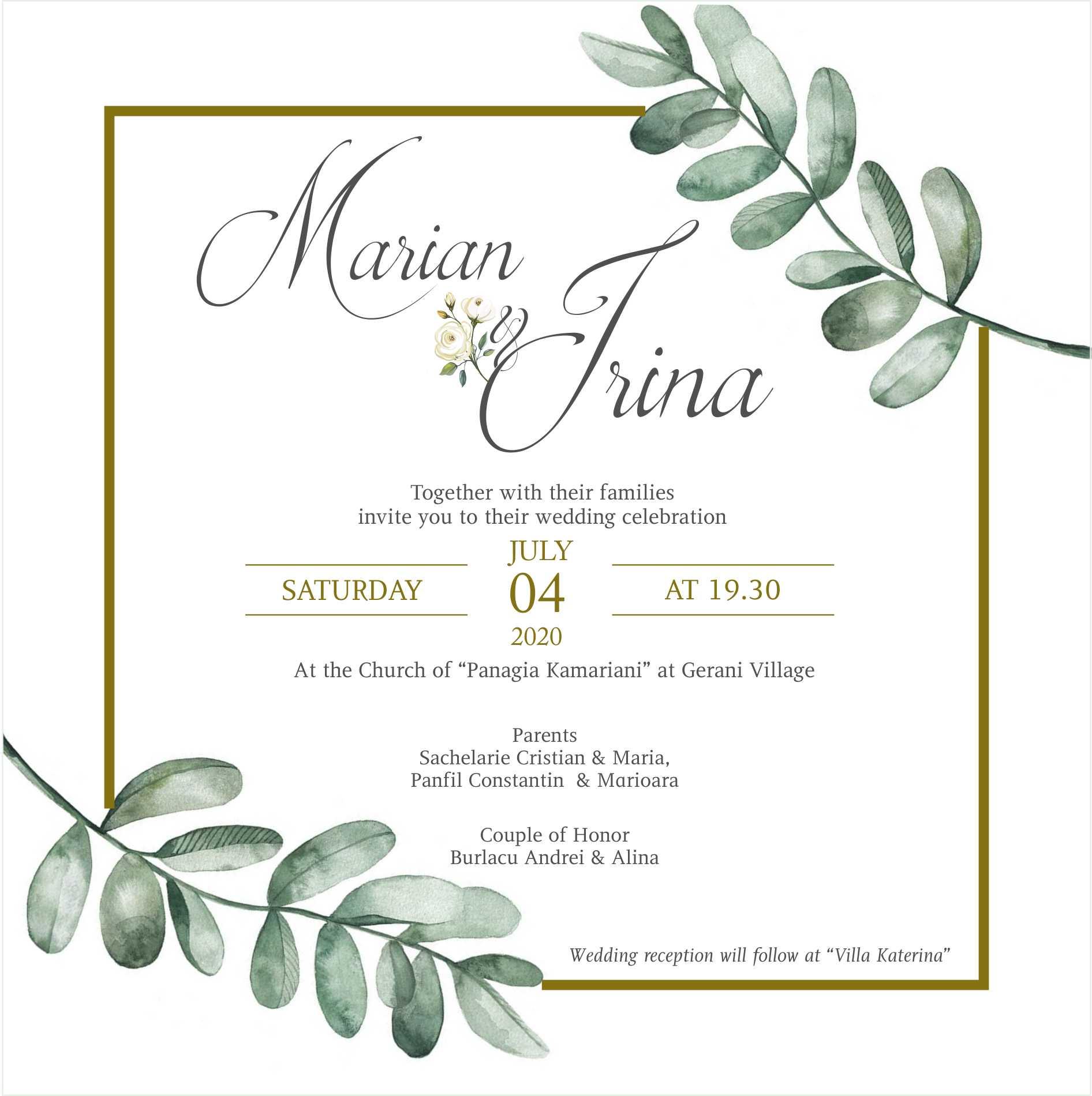 The Wedding Website of IRINA ANDRA and MARIAN PANFIL
