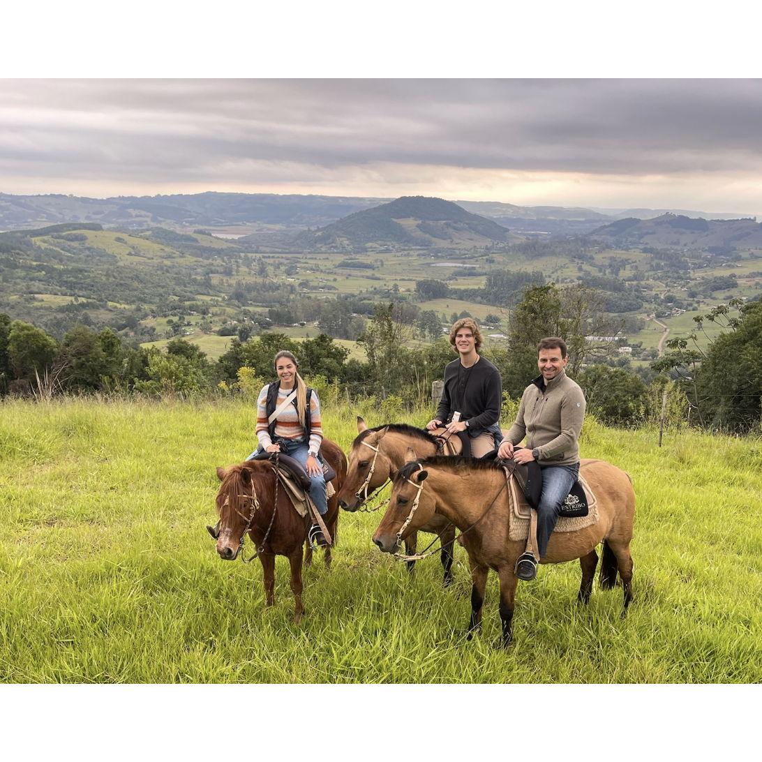 Horseback riding through the beautiful rolling hills of Southern Brazil. Featuring Serg