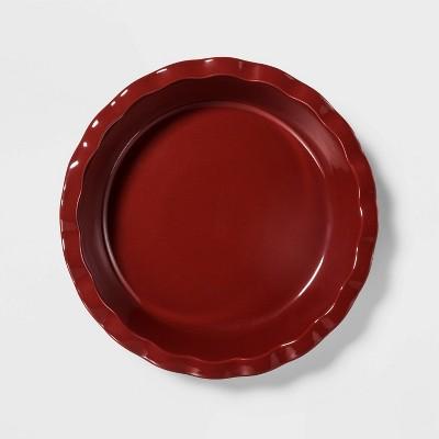 10.4" Stoneware Round Pie Dish Red - Threshold™