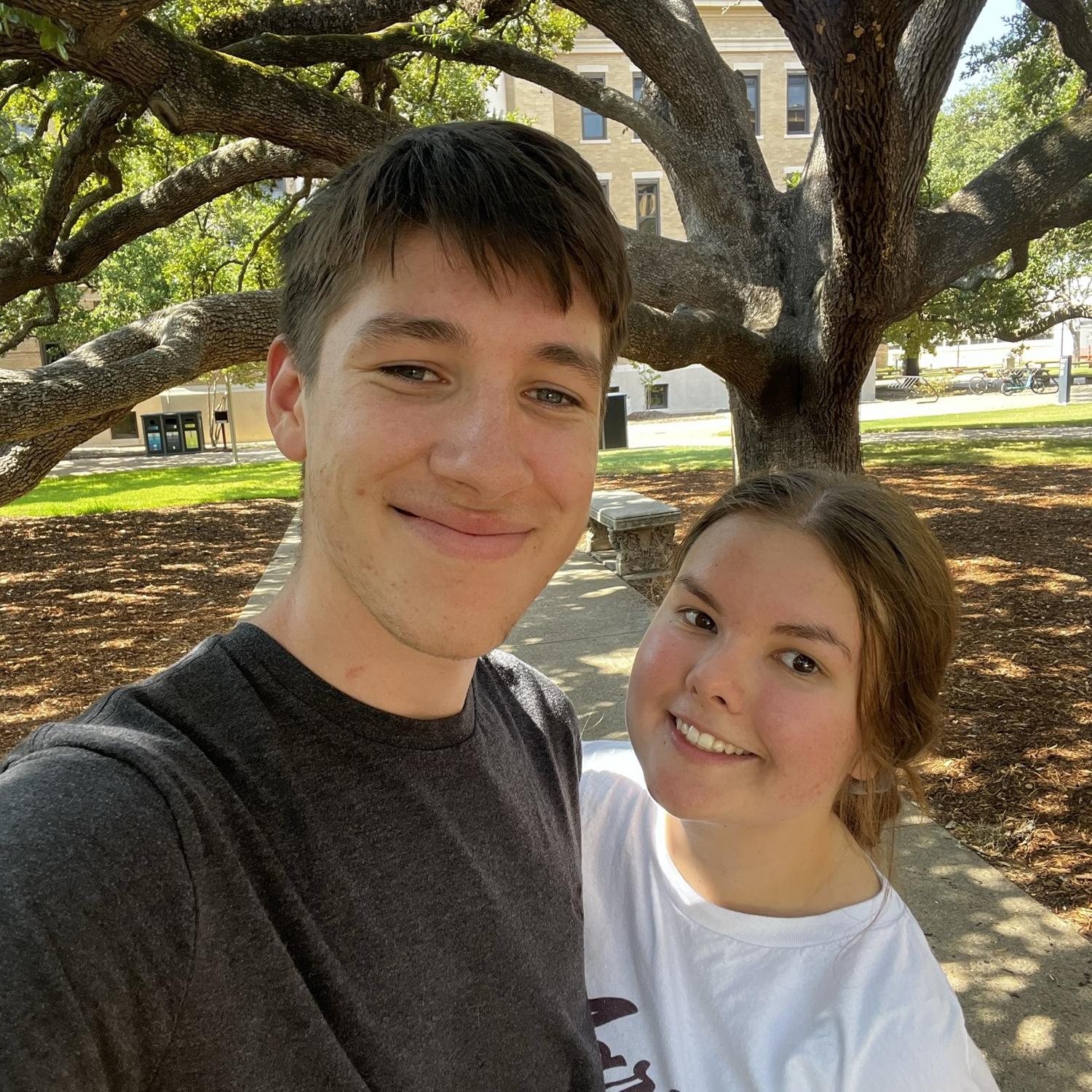 Of course we had to walk under the century tree at A&M