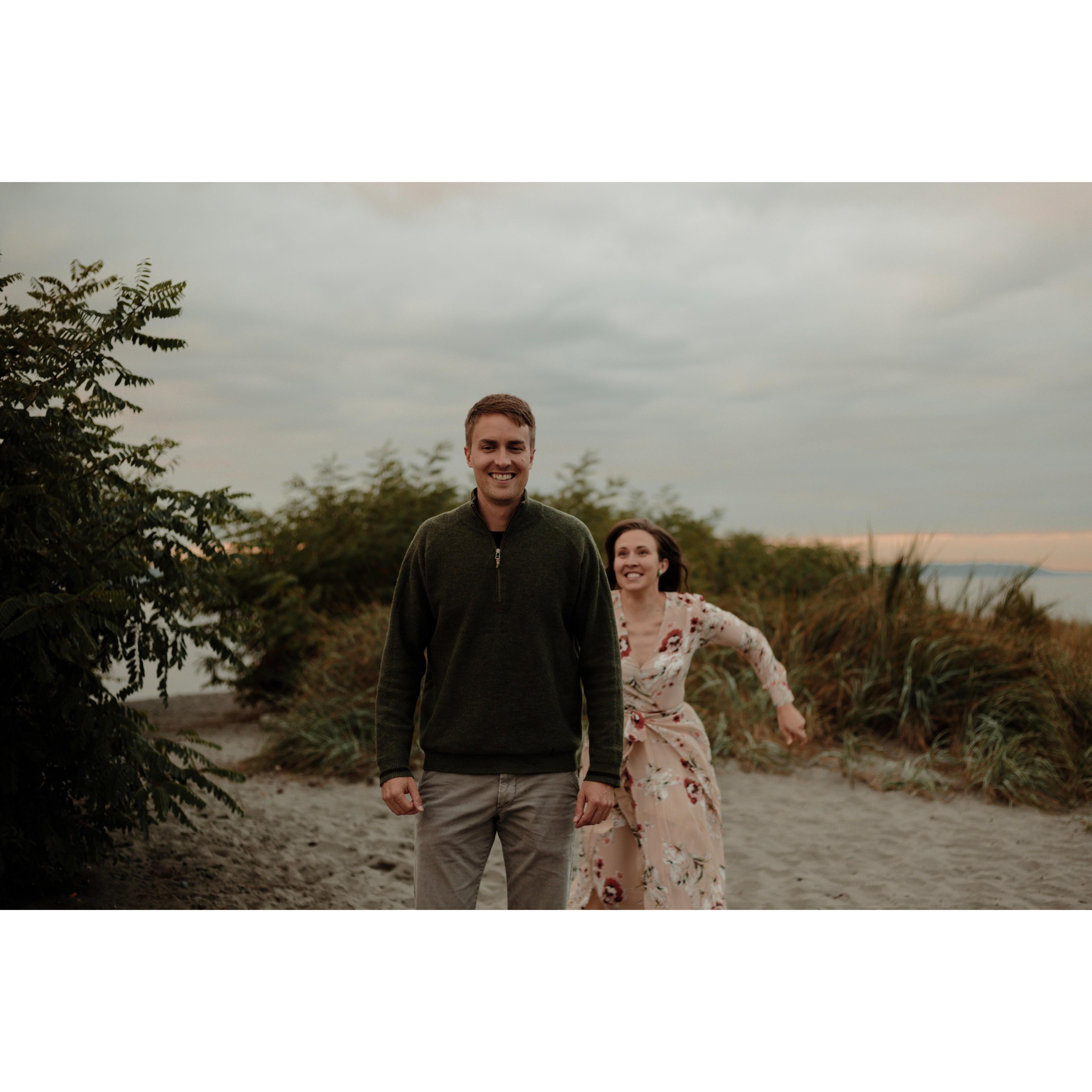 Engagement picture, Golden Gardens, Seattle, 09/2020