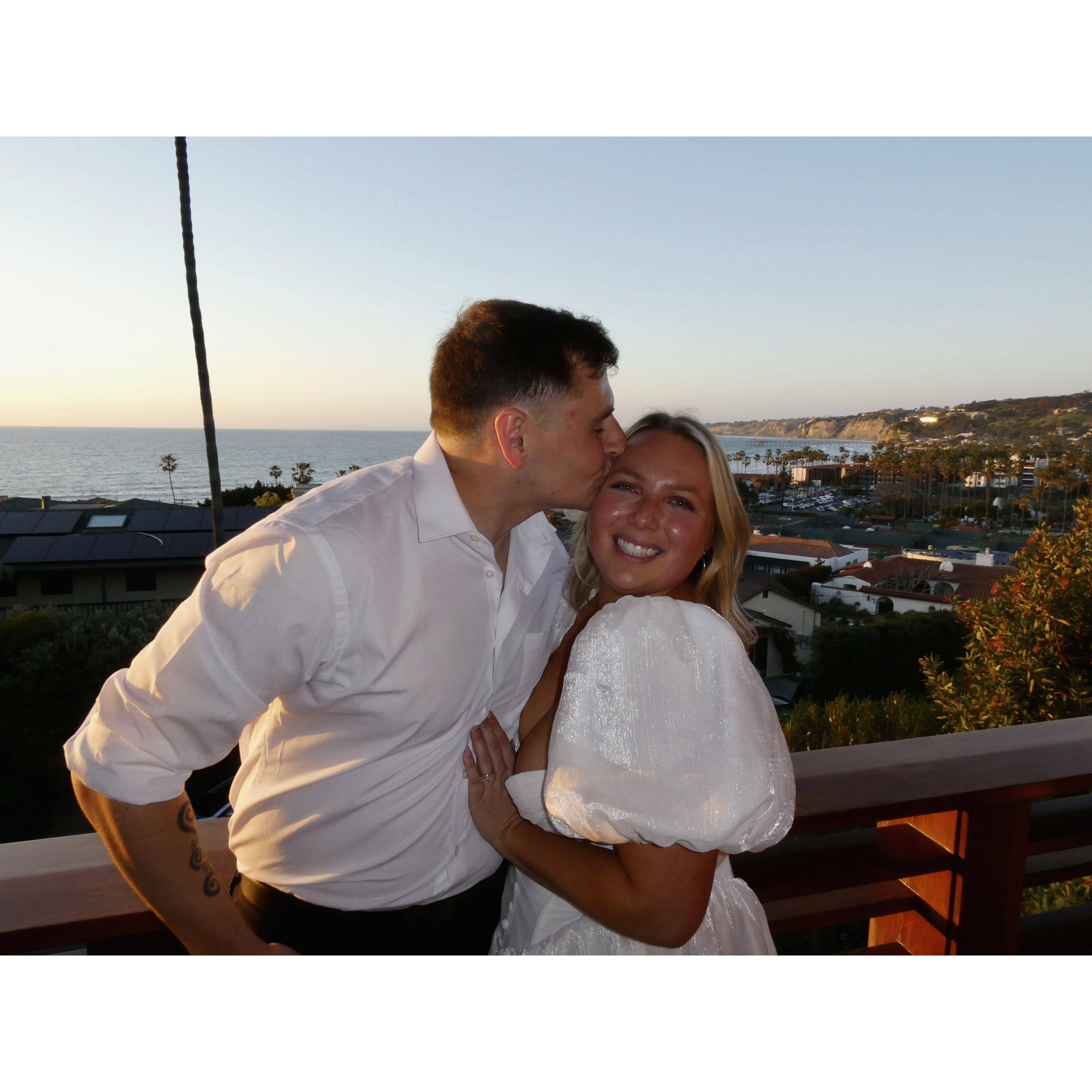 Enjoying our engagement party!