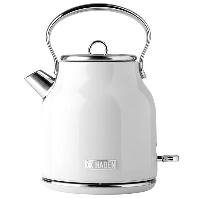 Haden Heritage Stainless-Steel Electric Cordless Kettle, 1.7-L, Ivory