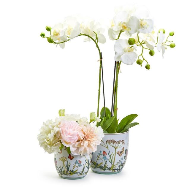 Two's Company Butterfly Garden Set Of 2 Cachepots / Planters