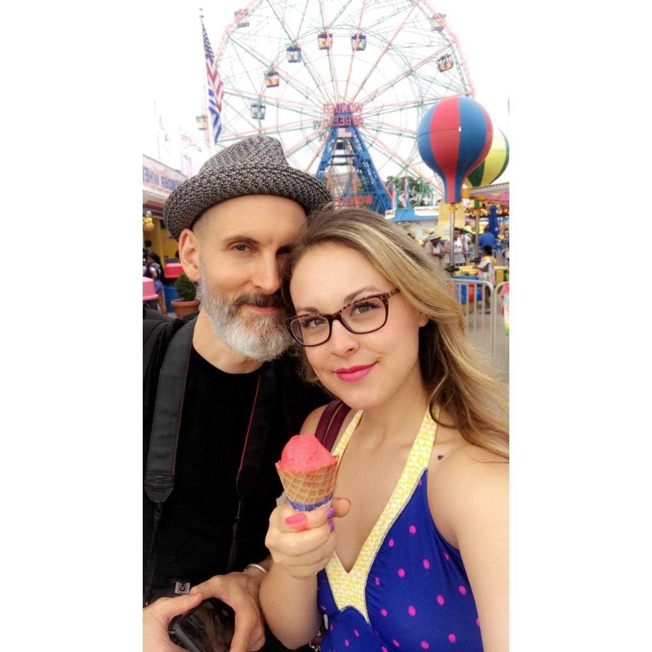 But the time together grew sweeter. Coney Island in the summer.