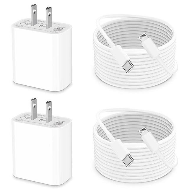 [Apple MFi Certified] iPhone 14 Fast Charger, Redpark 2 Pack 20W PD USB C Power Rapid Wall Charger with 6FT Type C to Lightning Quick Charging Sync Cord for iPhone 14 13 12 11 Pro/XS/X/SE/iPad/AirPods