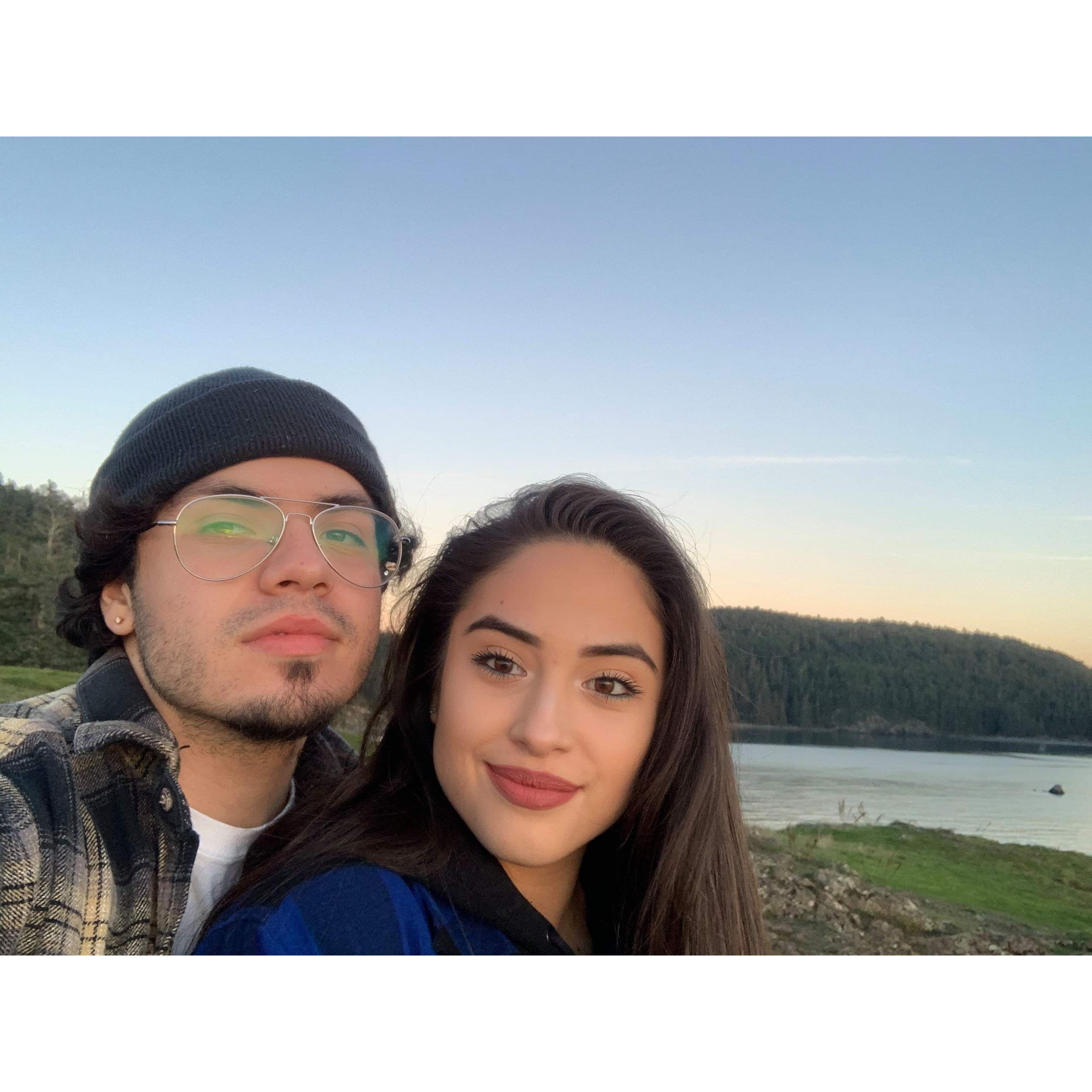 One of our first dates, he actually proposed to me several yards away from where this picture was taken!