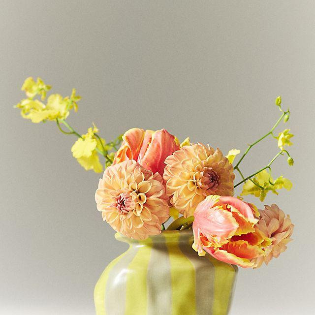 Maya Eline Leroy Striped Ceramic Vase