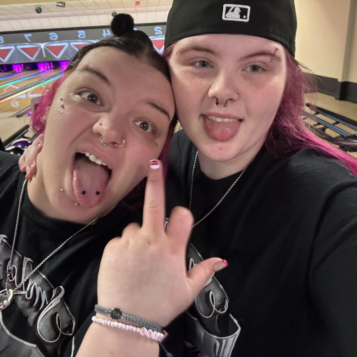 First time they went bowling, the two went with Adriana and Brandon. Skylar whooped everybody. Erica got last place after saying she will win.