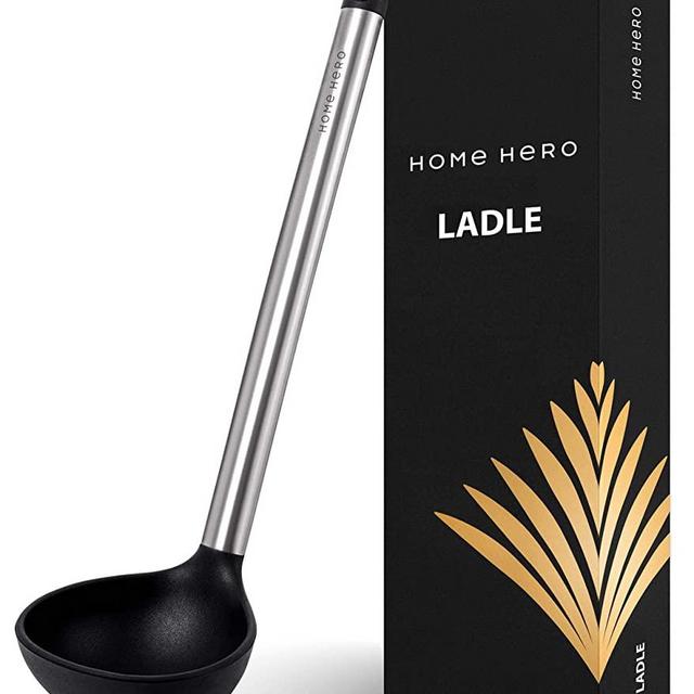 Ladle Soup Ladle Ladles for Cooking Laddle Kitchen Ladle Non Stick Black