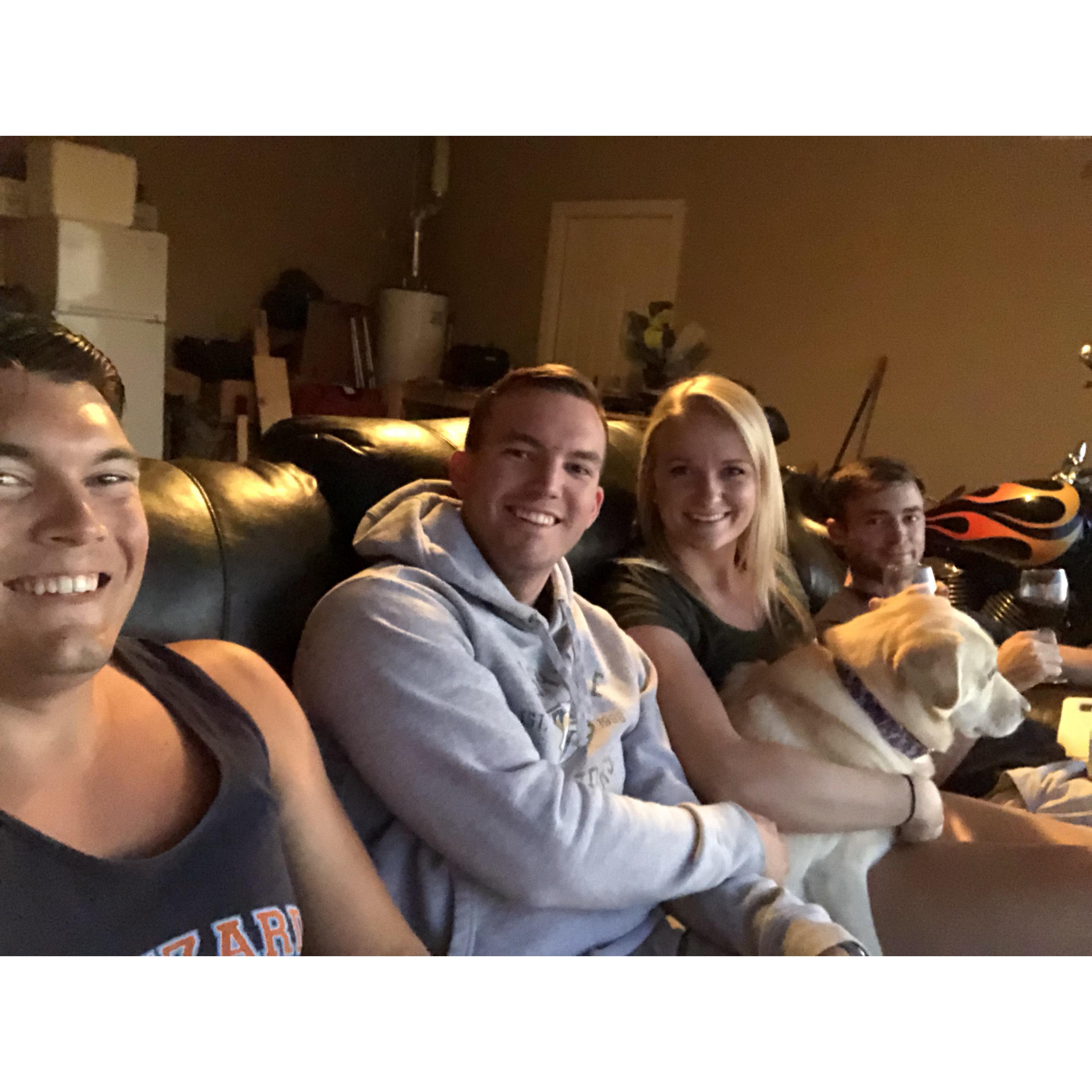 A typical summer evening with our family at 123NHD - featuring Piper, missing Emily.