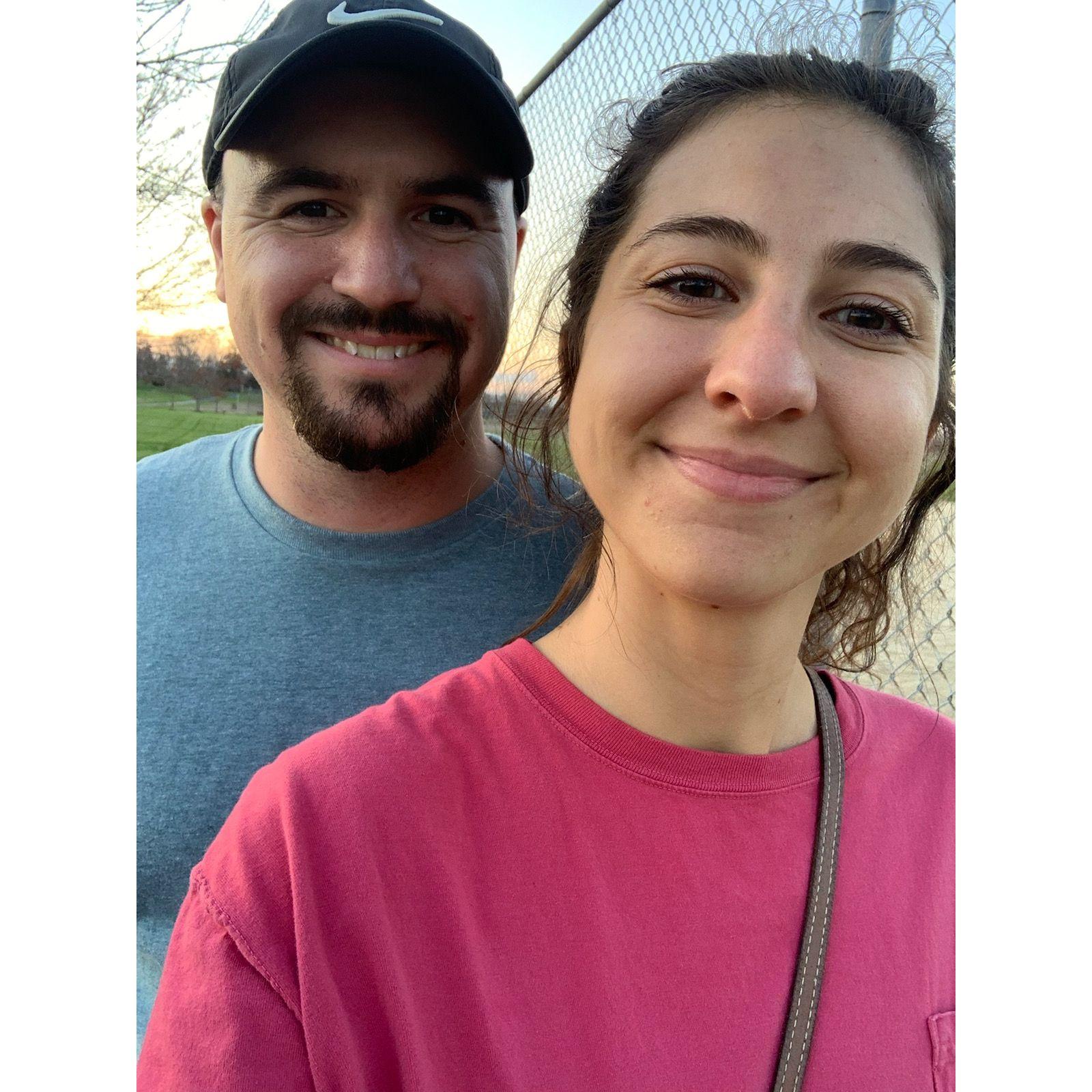 After playing one of our many softball games!