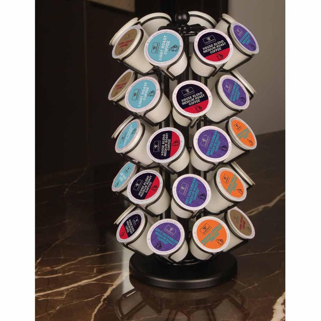 BLACKSMITH FAMILY 40X Pods Capacity K Cup Holders,K Cup Holder, K Cups Holder,K Cup Carousel, Coffee Pods Holder Storage Organizer Stand, No Assembly Required, Black (Deluxe Version,40 Pods Capacity)