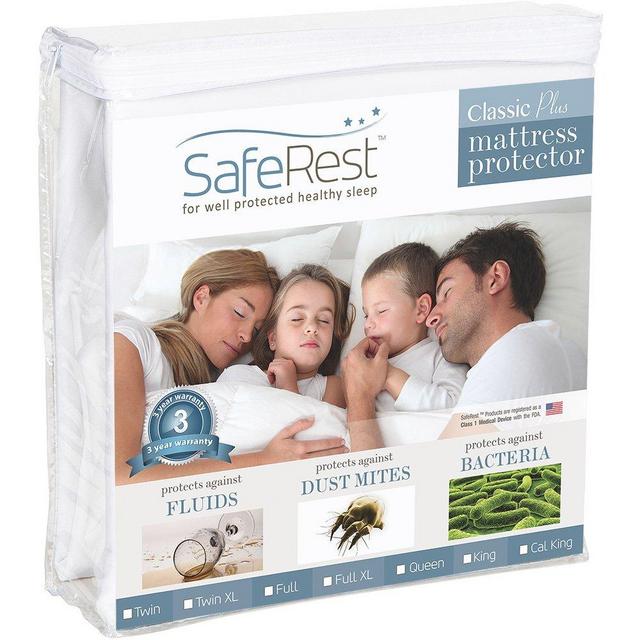 SafeRest King Size Classic Plus Hypoallergenic 100% Waterproof Mattress Protector - Vinyl Free