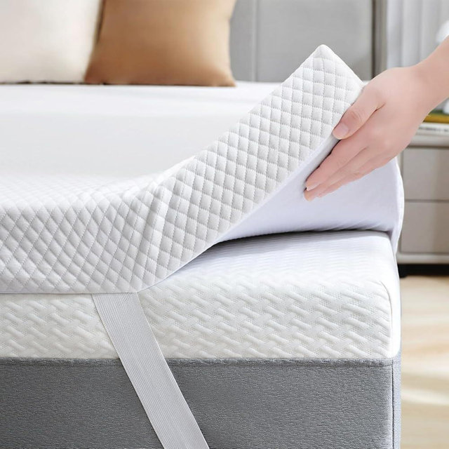 SINWEEK 3 Inch Gel Memory Foam Mattress Topper Queen Size, Ventilated High Density Pad for Back Pain, Bed Topper with Removable Soft Cover, CertiPUR-US Certified