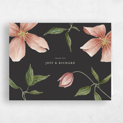 Charcoal, Grey Wedding Thank You - Findley Bloom