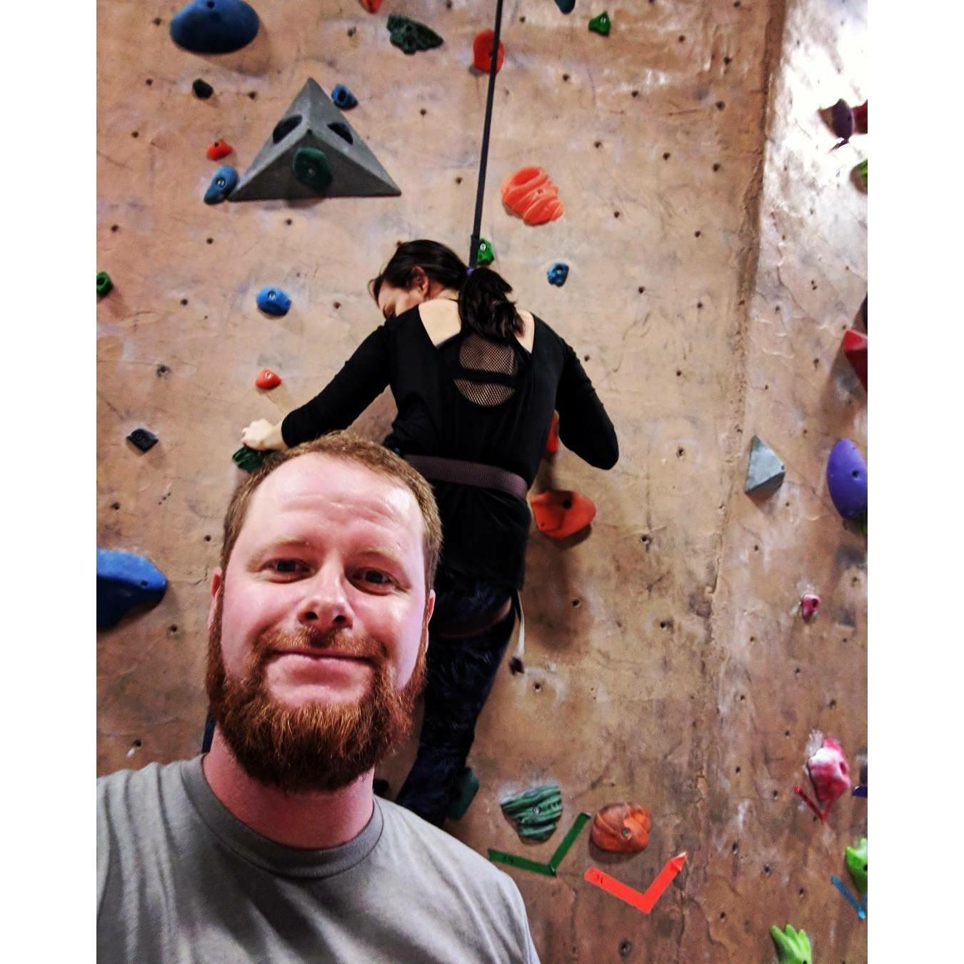 Indoor rock climbing!