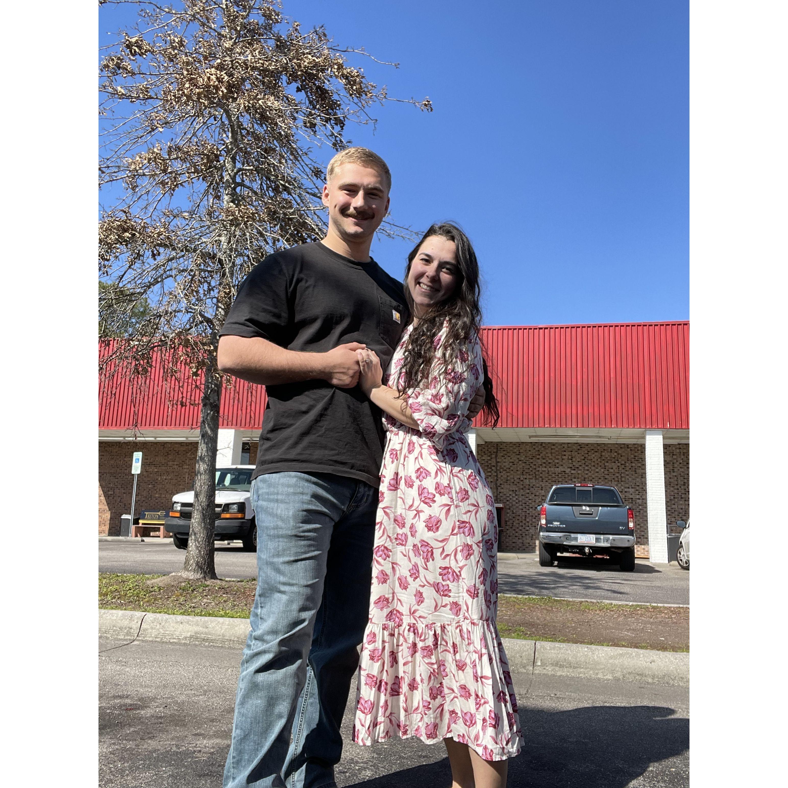 This picture was taken right after our first round of house hunting!