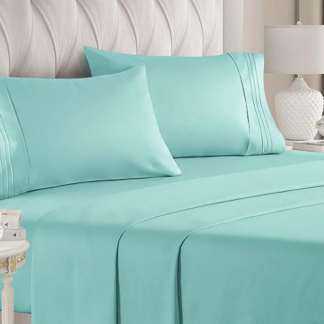 California King Size Sheet Set – 4 Piece Set - Hotel Luxury Bed - Extra Soft - Deep Pockets - Breathable & Cooling - Wrinkle Free - Cali King Sheets 4 PC - Cal King Bed Sheets California King Mattress