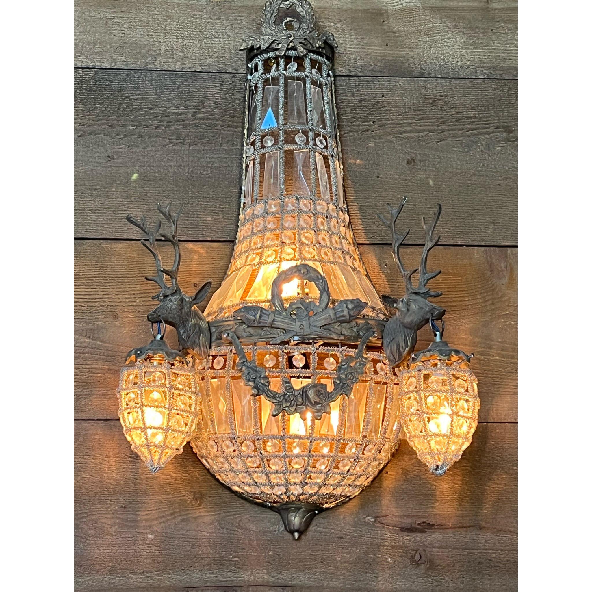 The light fixtures at Copper Rose were rescued from a hotel being torn down in France and made the journey to their new home in Montana.