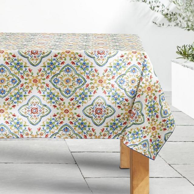 Palermo Sicily Oilcloth Outdoor Tablecloth, 70" X 108"