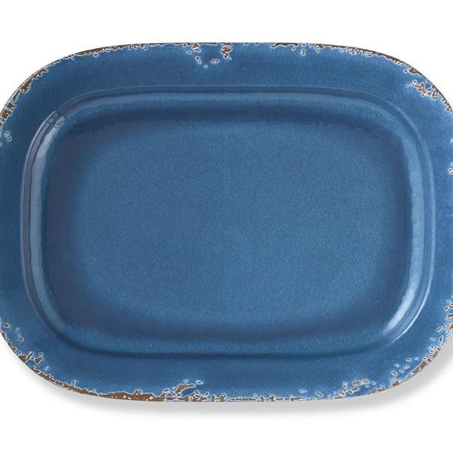 Rustic Outdoor Melamine Platter, Azure