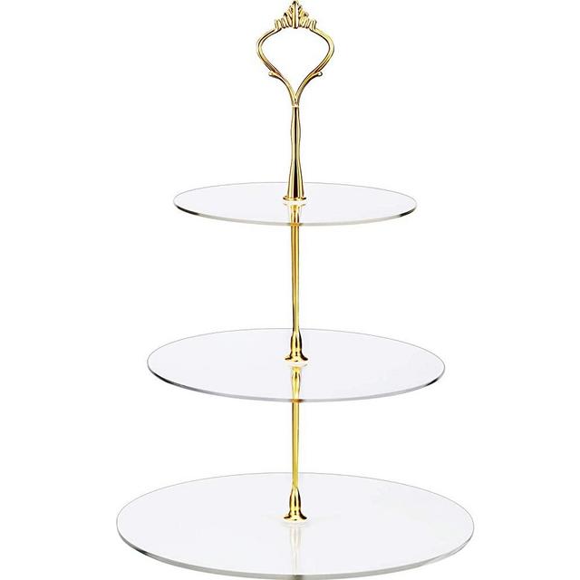 3 Tier Acrylic Round Clear Cupcake Stand Dessert Tower Stand Cookies Cupcake Display Stand for Wedding Treats Birthday Party Baby Shower
