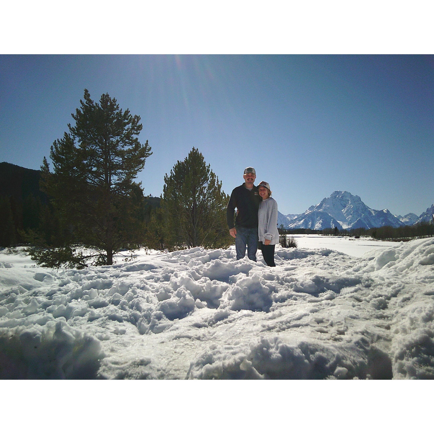 Took a 16 hour trip to Jackson Hole! This was our first day in Jackson and Hunter proposed in this exact spot about 30 minutes after this photo was taken.