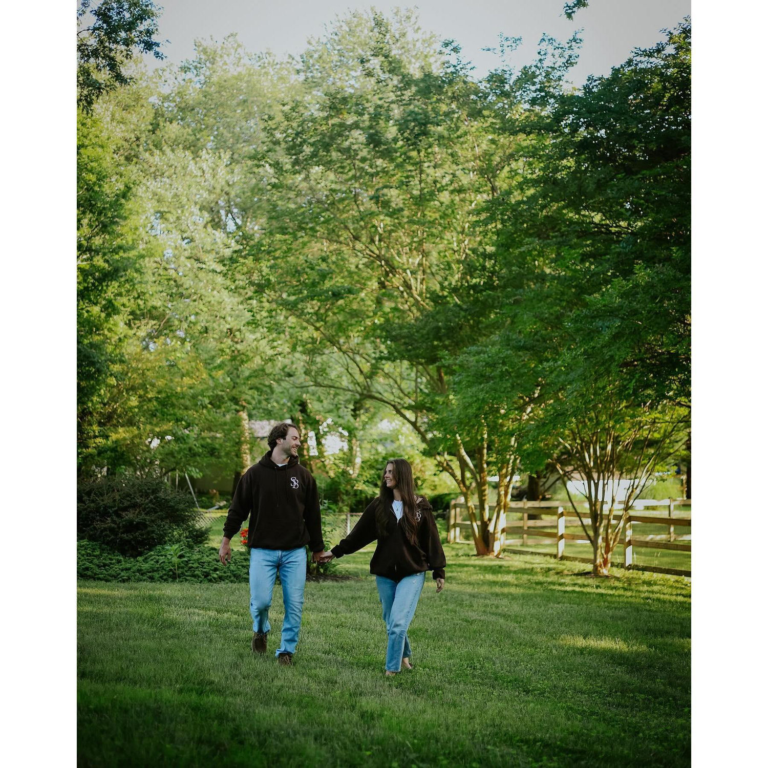 Engagement pictures in Savana and Ben's backyard.