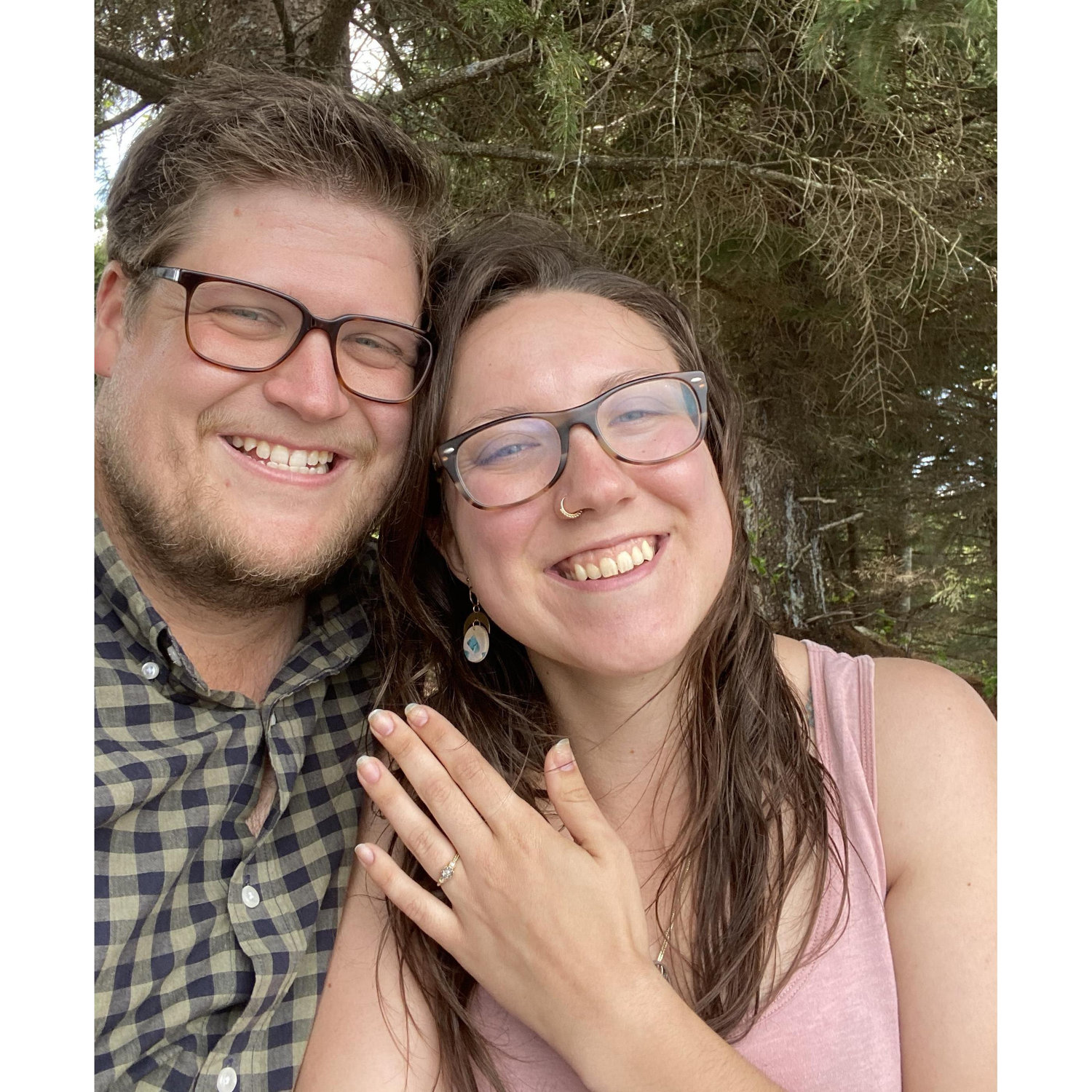 Minutes after getting engaged! We were sitting by the marsh in October Mountain, where we have spent many long summer afternoons together.