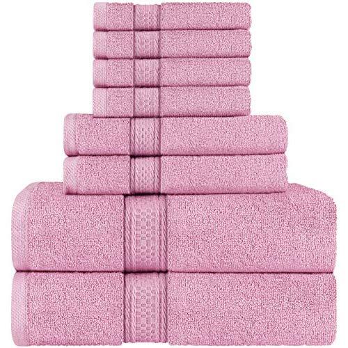 Utopia Towels Towel Set, 2 Bath Towels, 2 Hand Towels, and 4 Washcloths, 600 GSM Ring Spun Cotton Highly Absorbent Towels for Bathroom, Shower Towel, (Pack of 8)