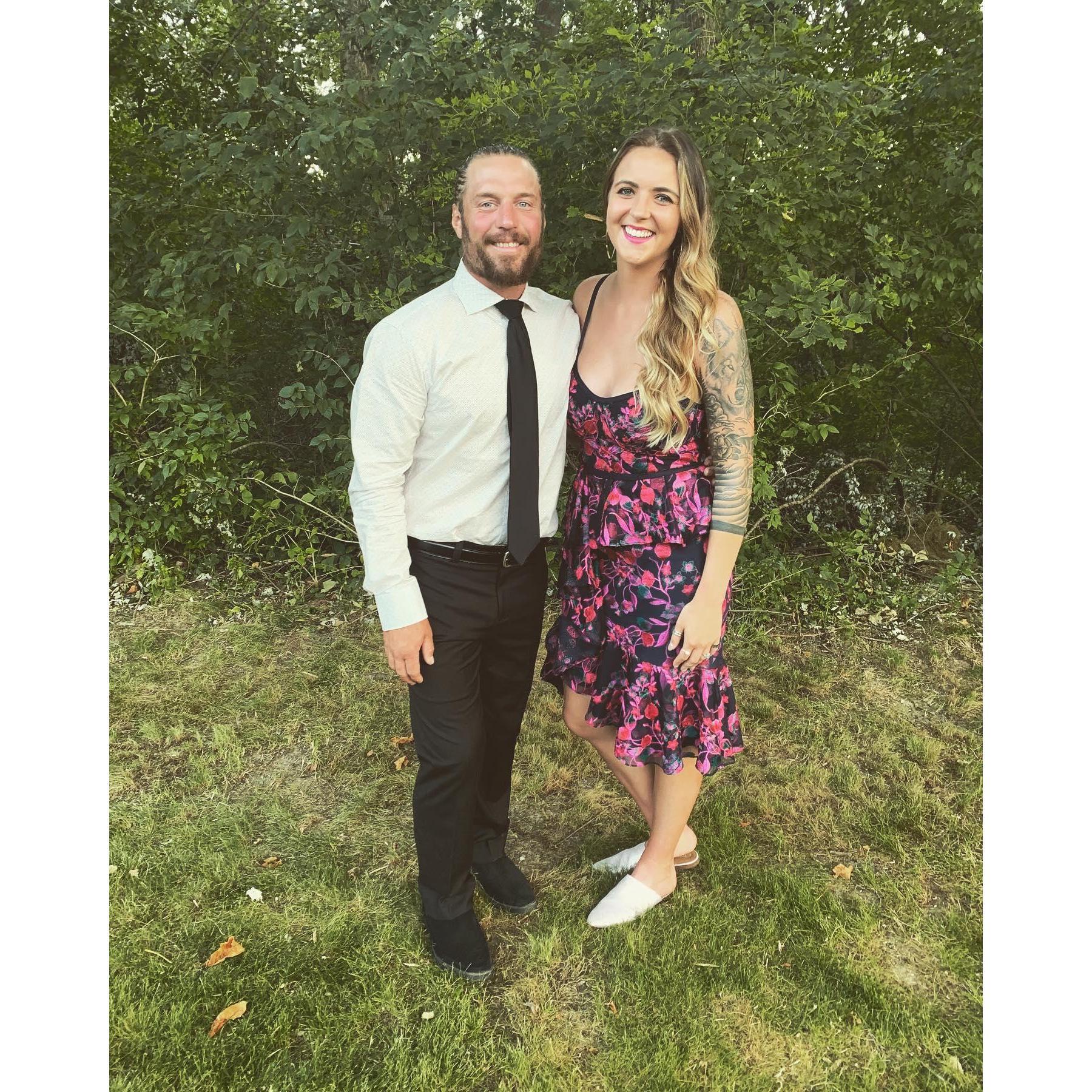 Celebrating Holly and Luke's micro-wedding in 2020.