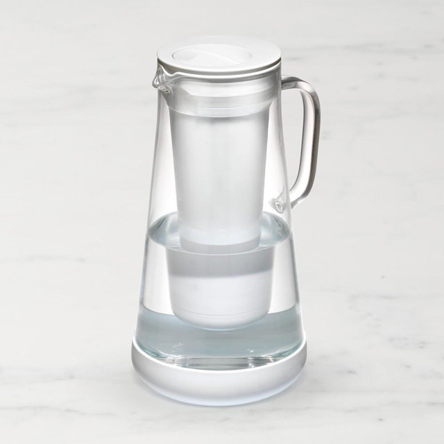 LifeStraw Home 7 Cup Glass Water Filter Pitcher, White