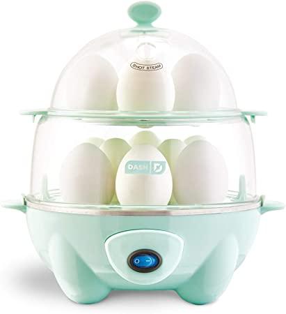 Dash Deluxe Rapid Egg Cooker: Electric, 12 Capacity for Hard Boiled, Poached, Scrambled, Omelets, Steamed Vegetables, Seafood, Dumplings & More, with Auto Shut Off Feature, Aqua