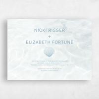 White Wedding Invitation - Waterview Landscape