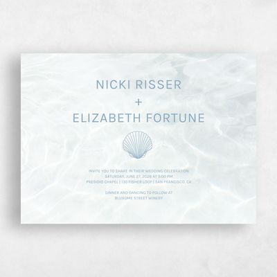 White Landscape Wedding Invitation - Waterview Landscape
